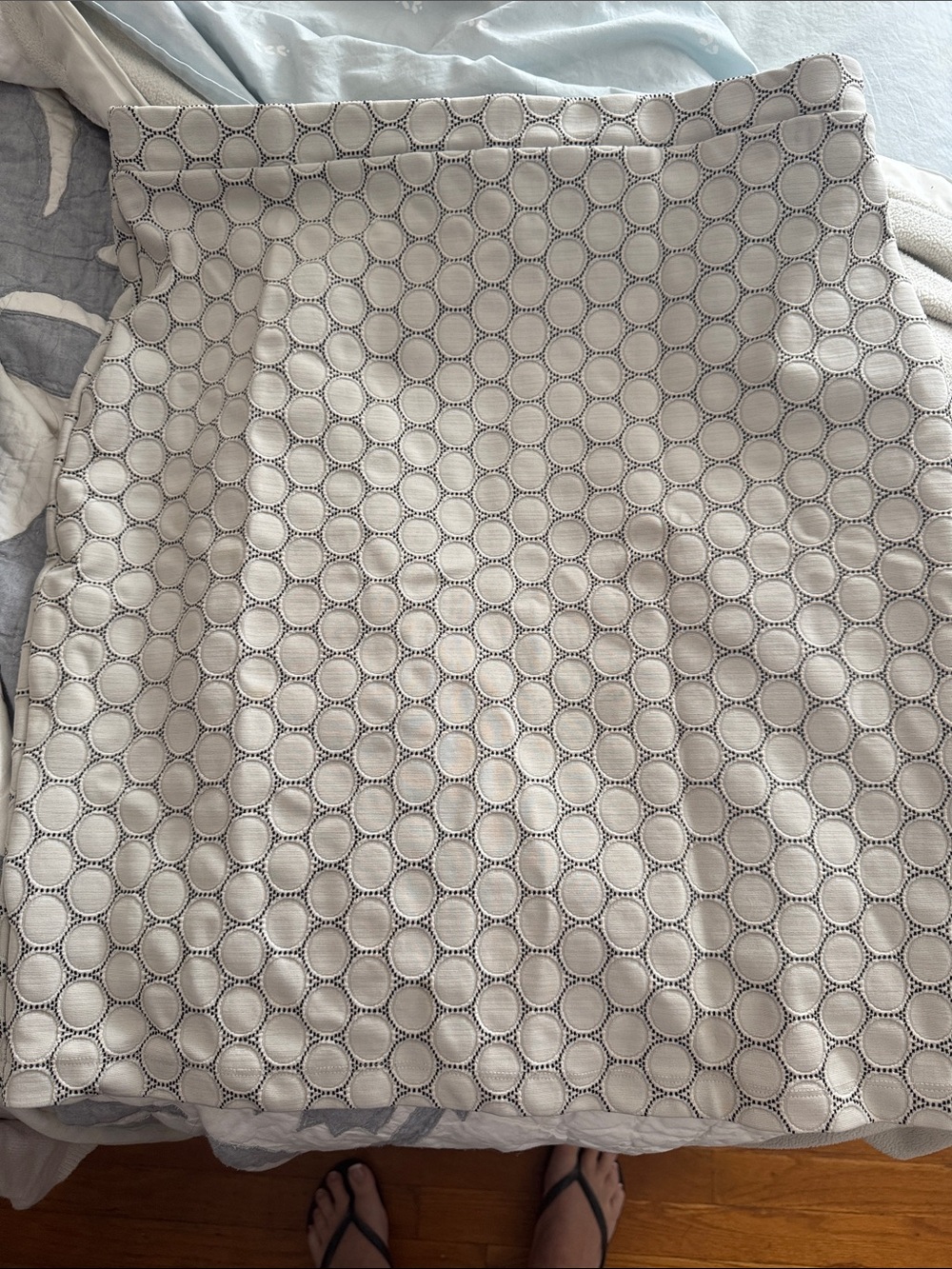 Leota Cream Pencil Skirt with Circular Print